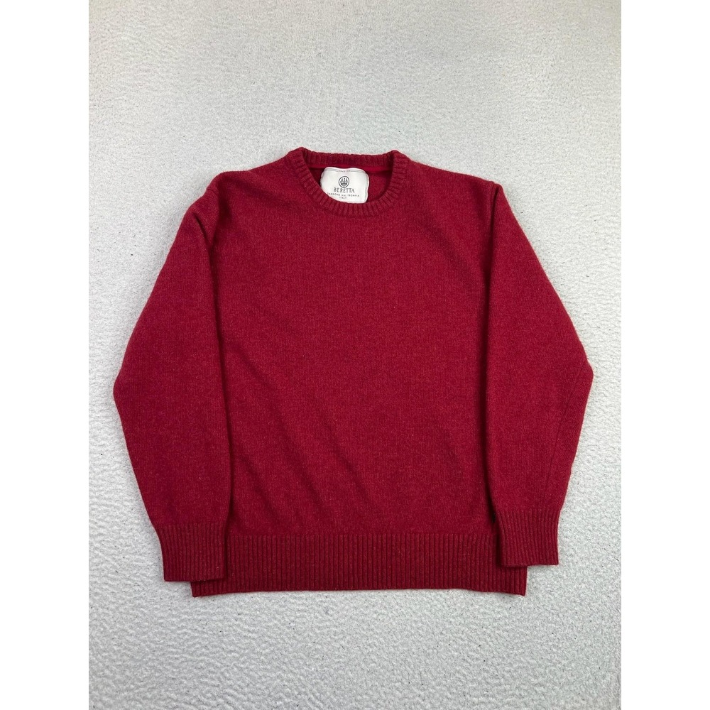Beretta Sweater Women's XL Red‎ Crewneck Knit Pullover Long Sleeve Logo Casual